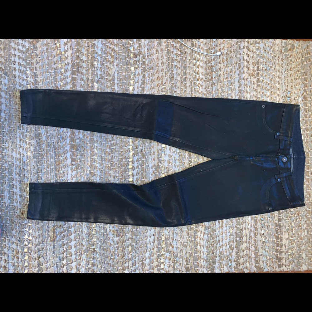 Carmar waxed skinny jeans. Mid rise